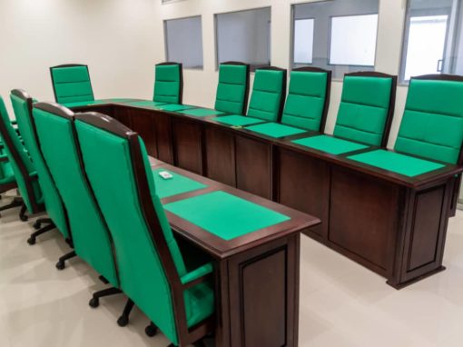 Harvard boardroom table and chairs